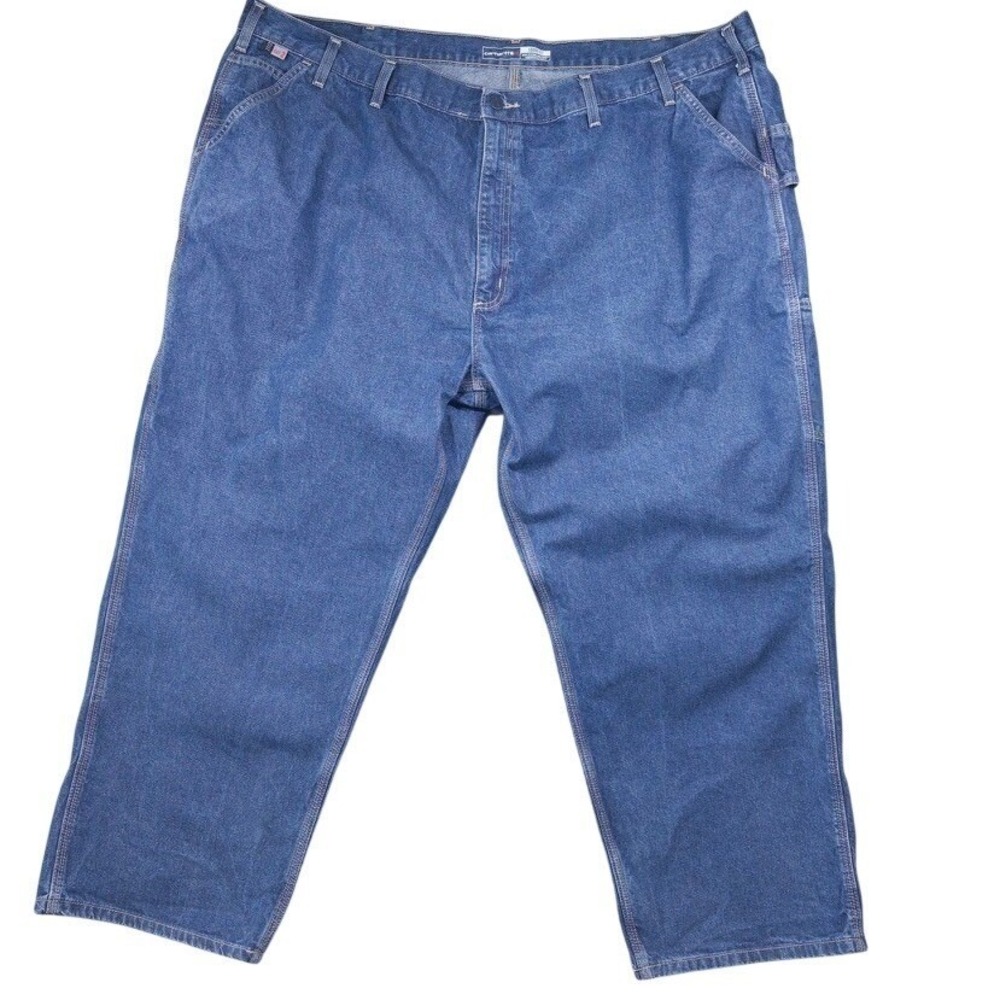 Carhartt FR Carpenter Jeans Mens 50x30 Blue Loose Fit Flame Resistant CAT 2